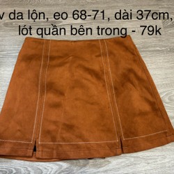 Chân váy da lộn nâu có lót trong