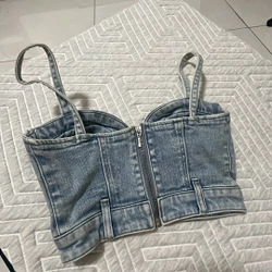 Áo croptop jean vsixtyfour 314950