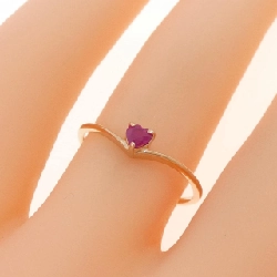 Nhẫn ruby K18PG hình trái tim 670509