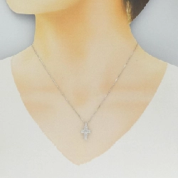 K18WG/750WG Dây chuyền kim cương chéo 0.14CT - Hàng hiệu Chính hãng 859735