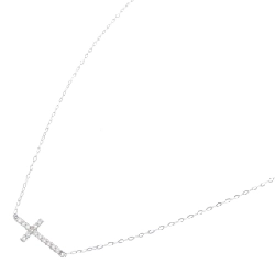 K18WG Dây chuyền kim cương chéo 0.10CT - Hàng hiệu Chính hãng 860378