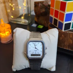 Đồng hồ tank Casio thép 2 máy  927663