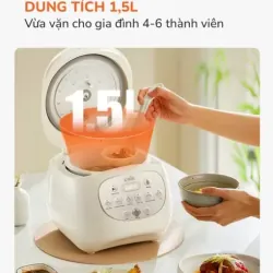 Nồi cơm điện lòng gốm tự nhiên UNIE URC815, mới 100%, nhỏ gọn, thông minh 714176
