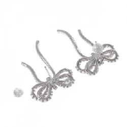 K18WG Bông tai kim cương hình ruy băng 3.40CT - Hàng hiệu Chính hãng 872341