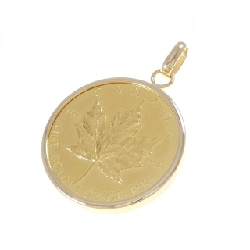 K18YG(枠) Đồng xu mặt dây chuyền - Hàng hiệu Authentic