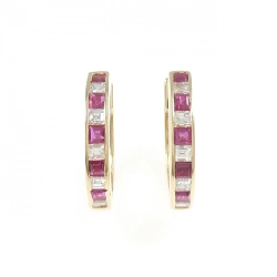 K18YG Bông tai Ruby 1.18CT - Hàng hiệu Chính hãng