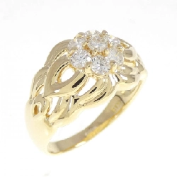 Nhẫn kim cương hoa K18YG 0.52CT