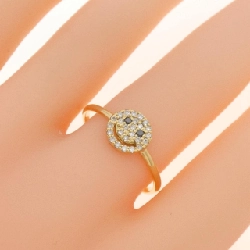 Nhẫn kim cương K18YG Smile 0.15CT - Hàng hiệu Authentic 851234