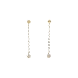 K18YG Bông tai kim cương 0.15CT - Hàng hiệu Chính hãng