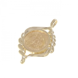 K18YG(枠) Đồng xu Mặt dây chuyền - Hàng hiệu Authentic