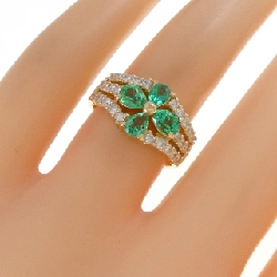 Nhẫn hoa ngọc lục bảo K18YG 0.88CT - Hàng hiệu chính hãng 849014