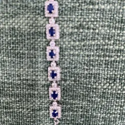 Lắc tay bạc 925 đính đá Saphire