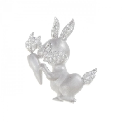 K18WG Bông tai hình thỏ Đá quý 0.56CT - Hàng hiệu Chính hãng