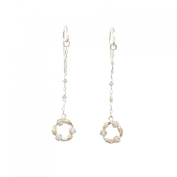 K18YG Bông tai kim cương 0.06CT - Hàng hiệu Chính hãng