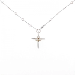 K18WG/K18PG Dây chuyền kim cương chéo 0.27CT - Hàng hiệu Chính hãng