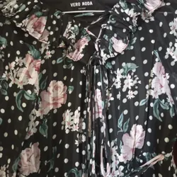 Đầm dài voan hoa đen hiệu Vero Moda mới 98% 572191