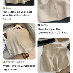 [2nd Tuyển Nhật] Áo len ghilê croptop len lông tho? màu kem siêu mịn style hottrend Nhật 695569