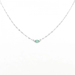 K18WG Dây chuyền ngọc lục bảo 0.05CT - Hàng hiệu Chính hãng