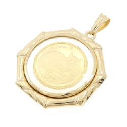 K18YG khung dây chuyền đồng xu - Hàng hiệu Authentic 865595