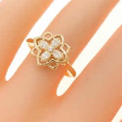 【Sản phẩm mới】Nhẫn kim cương K18YG hình hoa 0.20CT 667997
