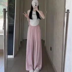 Quần nữ ống rộng dáng suông cạp chun (màu be,hồng) 961361