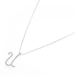 K18WG Chữ cái U Dây chuyền kim cương 0.19CT - Hàng hiệu Chính hãng 861176
