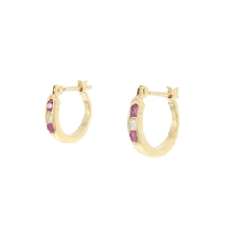 K18YG Bông tai Ruby - Hàng hiệu Chính hãng 873138