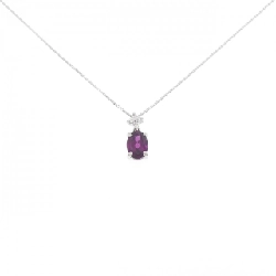 K18WG Đá Garnet Dây Chuyền - Hàng hiệu Chính hãng