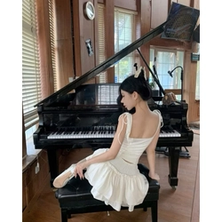 (Pass đồ) Set Áo Hai Dây Thắt Nơ Kèm Chân Váy Xếp Tầng Viền Eo TIBU Set Đồ Nữ Tiểu Thư Ôm  508909