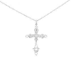 K18WG Dây chuyền kim cương chéo 0.30CT - Hàng hiệu Chính hãng