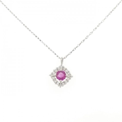 Dây chuyền ruby PT950/PT900 0.17CT - Hàng hiệu Chính hãng