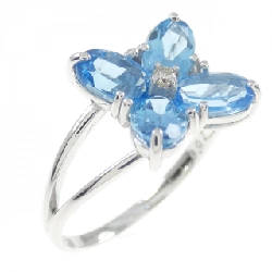 Nhẫn Blue Topaz K14WG