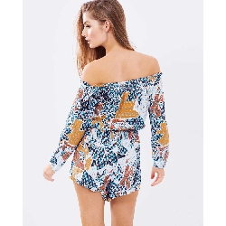 Jumpsuit ngắn bẹt vai, tay dài 465615