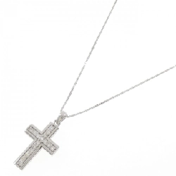 K18WG Dây chuyền kim cương chéo 0.50CT - Hàng hiệu Authentic 858298