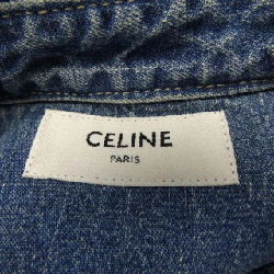 セリーヌ CELINE Áo sơ mi cropped denim wash đại dương liên minh Trionf 2T187459N - Hàng hiệu Authentic 814775