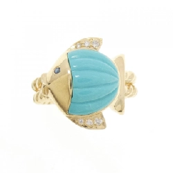 Nhẫn K18YG cá turquoise 2.57CT - Hàng hiệu chính hãng 851675