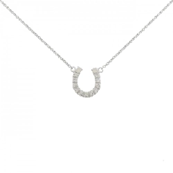 Dây chuyền kim cương hình móng ngựa 750WG - Hàng hiệu Authentic