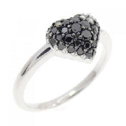 Nhẫn kim cương hình trái tim × hoa K18WG/K18BG 0.30CT