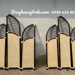 Bình phong mây khung đen hiện đại 708617