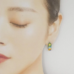 Bông tai men 750YG hình hoa - Hàng hiệu Authentic 865651