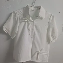 ÁO CROPTOP SƠ MI KIỂU NỮ - TRẮNG 739531