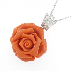K18WG Rose Coral Necklace - Hàng hiệu Authentic 856921