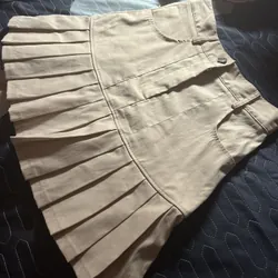 Chân váy xếp ly màu be  707097