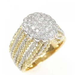 Nhẫn kim cương Pavé K18YG/PT 0.50CT