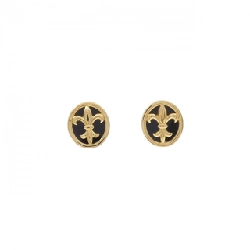 K18YG Onyx Bông tai - Hàng hiệu Chính hãng