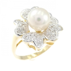 Nhẫn ngọc trai Akoya 8mm K18YG/K18WG - Hàng hiệu Chính hãng