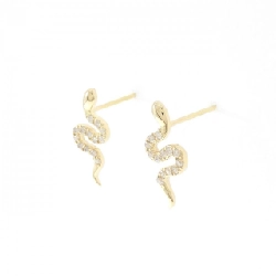 K18YG Bông tai rắn kim cương 0.12CT - Hàng hiệu Chính hãng 867778