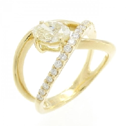 Nhẫn kim cương K18YG 0.748CT VLY VS1 cắt oval - Hàng hiệu Authentic