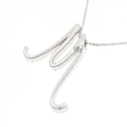 K18WG Chữ cái M Dây chuyền kim cương 0.32CT - Hàng hiệu Chính hãng 860138