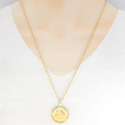 750YG/K18YG(khung) Dây chuyền đồng xu - Hàng hiệu Authentic 857616